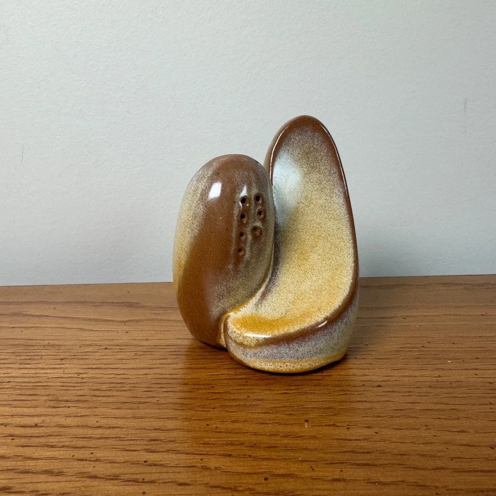 Vintage Frankoma Lazy Bones #4H Attached Salt & Pepper Shakers Mid Century Retro